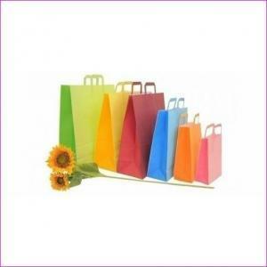 Shopper bicolore azzurro con maniglia piatta - 27x12x37 cm