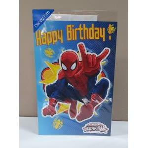 Biglietto compleanno disney film spider-man boom con busta bianca