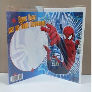 Biglietto compleanno disney film spider-man boom con busta bianca