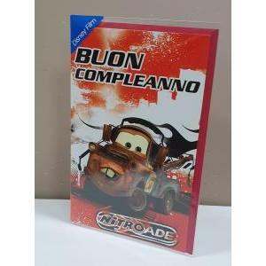 Biglietto compleanno disney film cars cricchetto con busta rossa