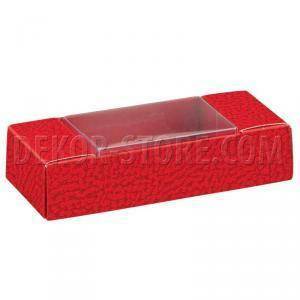 Scatola quadretto porta confetti pelle rosso 90x33x20 mm - 10 pz