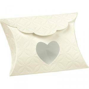 Busta con finestra a cuore matelasse bianco 80x85x30 mm - 5 pz