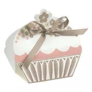 Cupcakes porta confetti bicolore tortora 50x35x80 mm - 5 pz