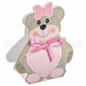 Orsetto teddy bear rosa 35x25x60 mm - 10 pz