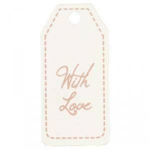 Targhetta rosa - with love 45x25 mm (20 pz)