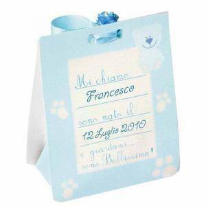 Cornicetta baby boy azzurra 65x40x95 cm - 5 pz