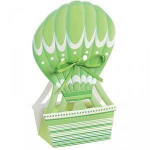 Mongolfiera porta confetti verde 60x40x145 mm - 5 pz