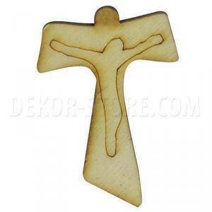 Croce tao in legno naturale - 2,5 x 3,5 cm