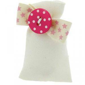 Portaconfetto mignon con tirante in cotone panna -  5 x 3 cm