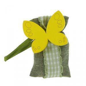 Portaconfetto mignon con tirante in cotone verde -  5 x 3 cm