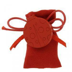 Portaconfetto mignon 5x3 cm con tirante in cotone - rosso