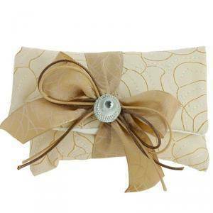 Busta lettera in pelle beige - 12,5 x 8,5 cm