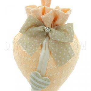 Portaconfetti cuore in rombi crep cipria - 17 x 13 cm