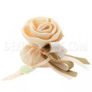 Rosa decorativa rombi crep cipria - 7 cm