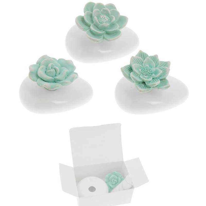 sud time profumatore sasso piccolo con fiore tiffany - 8 x 4 cm