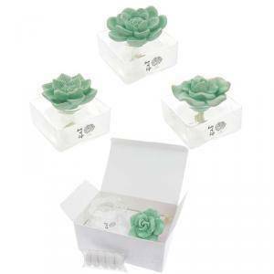 Profumatore quadrato in vetro con tappo fiore tiffany -  6 x 6 cm