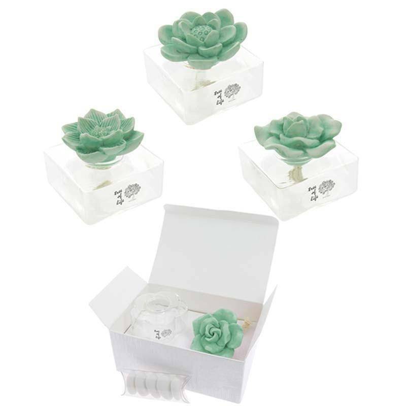 sud time profumatore quadrato in vetro con tappo fiore tiffany -  6 x 6 cm