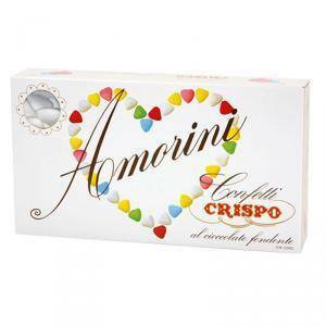 Amorini bianco - confetti a cuore cioccolato fondente 1 kg