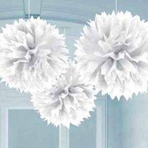 Decorazione pendente fluffy set 3 pezzi 41 cm - bianco