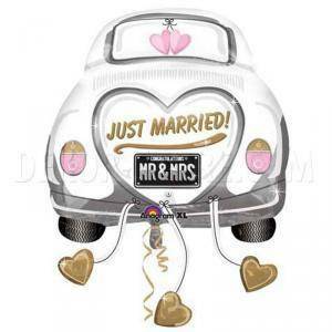 Pallone in foil just married wedding car 31