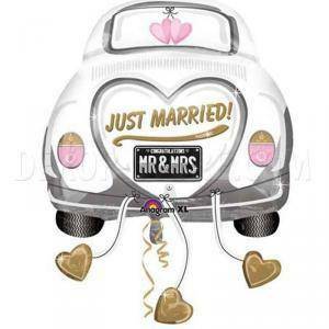 Pallone in foil just married wedding car 31