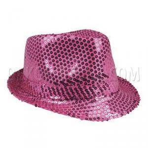 Cappello popstar con paillettes - fucsia