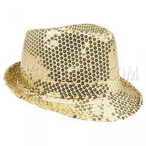 Cappello popstar con paillettes - oro