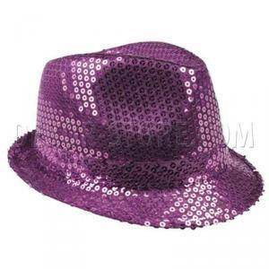 Cappello popstar con paillettes - viola