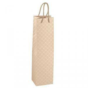 Shopper 95x95x380mm con cordino per una bottiglia matelasse nudo