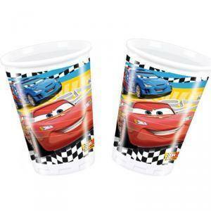 Bicchiere in plastica 200 ml cars - 8 pezzi