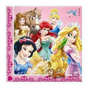 Tovaglioli carta 33x33cm principesse e animali - 20 pezzi