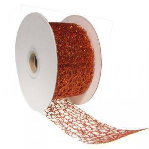 Nastro decor mesh glitter rame - 5 cm x 20 yd