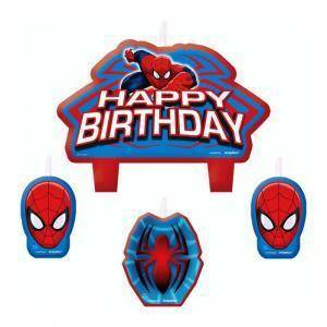 Set 4 candele - spiderman