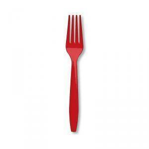 Forchetta in plastica set 24 pz - rosso