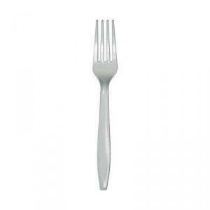 Forchetta in plastica set 24 pz - argento