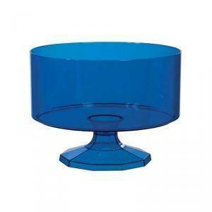 Contenitore in pvc tondo con alzata blu royal - 14.9 cm