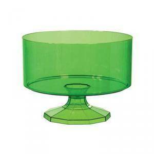 Contenitore in pvc tondo verde con alzata - 14.9 cm