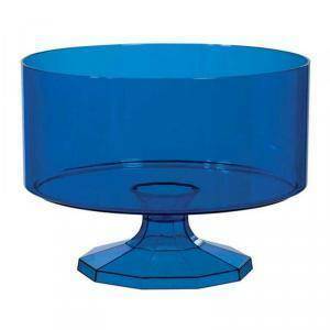 Contenitore in pvc tondo con alzata blu royal - 18 cm