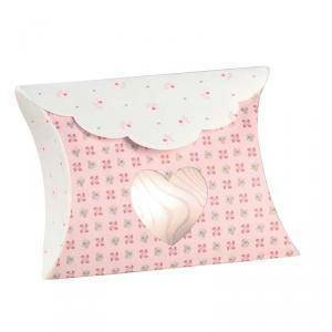 Busta con finestra a cuore bloom rosa 80x85x30 mm - 10 pz