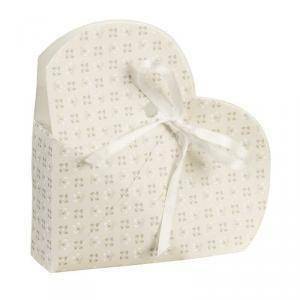 Cuore porta confetti bloom tortora 50x25x90 mm - 10 pz