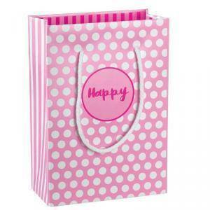 Shopper box 160x80x230 mm con cordino - happy rosa/fucsia