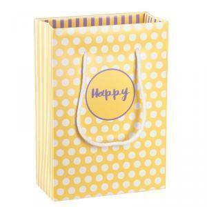 Shopper box 160x80x230 mm con cordino - happy giallo/lilla