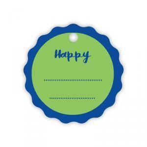 Chiudipacco rotondo (15 pz) d.50 - happy verde/blu