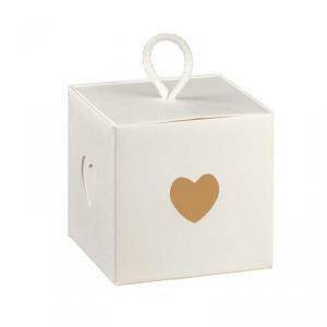 Cubo con cordino porta confetti white 50x50x50 mm - 5 pz