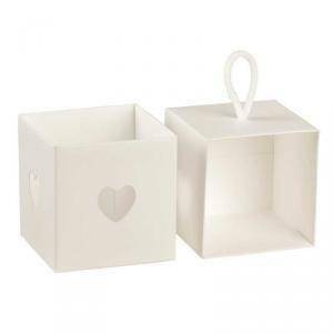 Cubo con cordino porta confetti white 50x50x50 mm - 5 pz