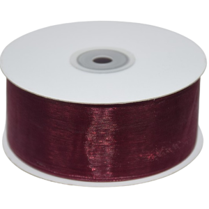 Nastro organza borgogna - 38 mm x 50 mt