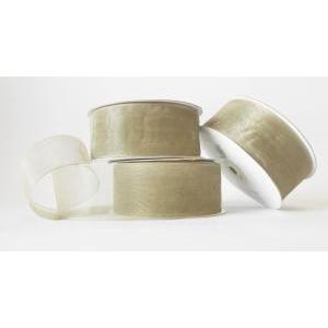 Nastro organza tortora - 38 mm x 50 mt