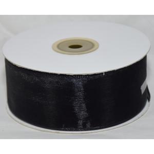 Nastro organza nero - 38 mm x 50 mt