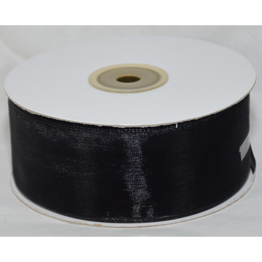 etm nastro organza nero - 38 mm x 50 mt - foto 1