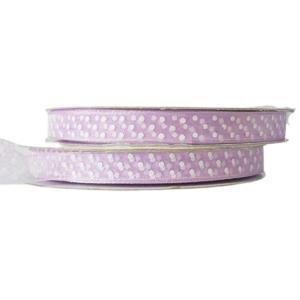 Nastro organza lilla pois - 10 mm x 50 mt